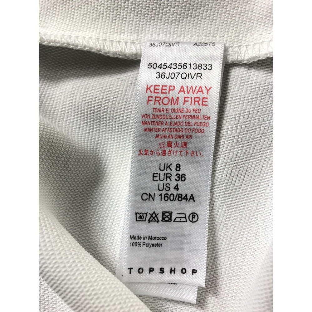 TOPSHOP Womens 4 White Overalls Jumpsuit Cropped *No Belt* - Picture 8 of 8